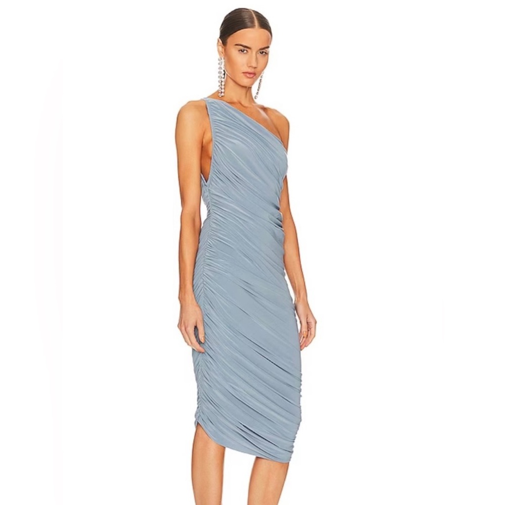 Revolve Norma Kamali Diana Dress In Soft Blue Size Small